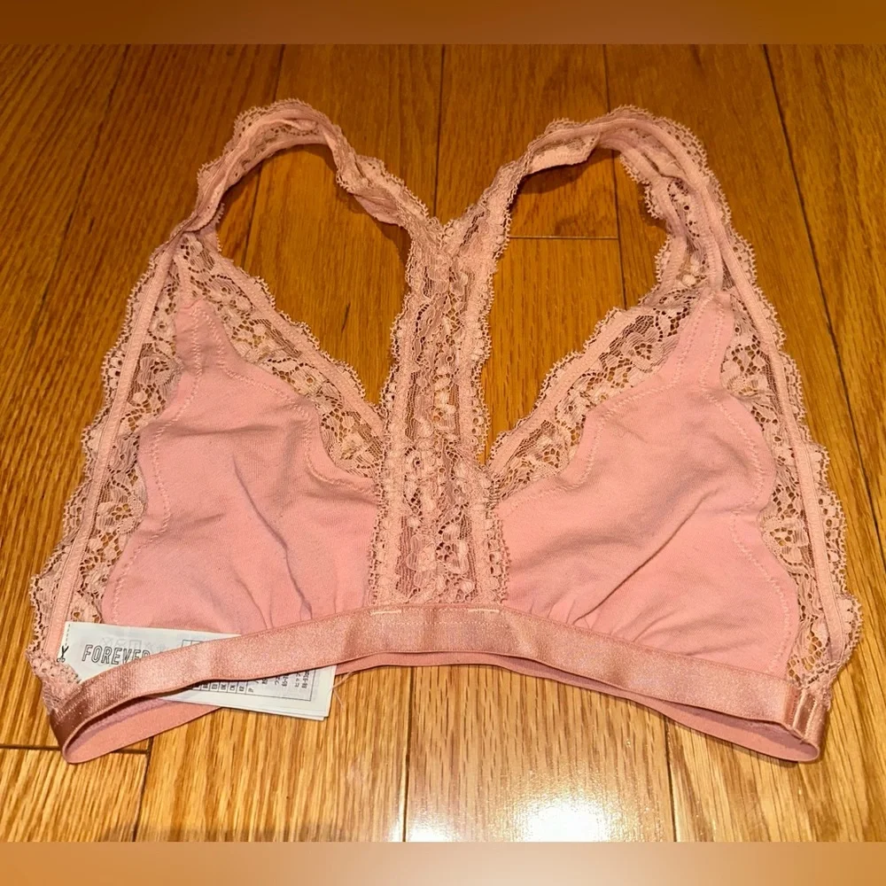 Bandeau pink lace forever 21 women’s small coquette - Picture 4 of 5
